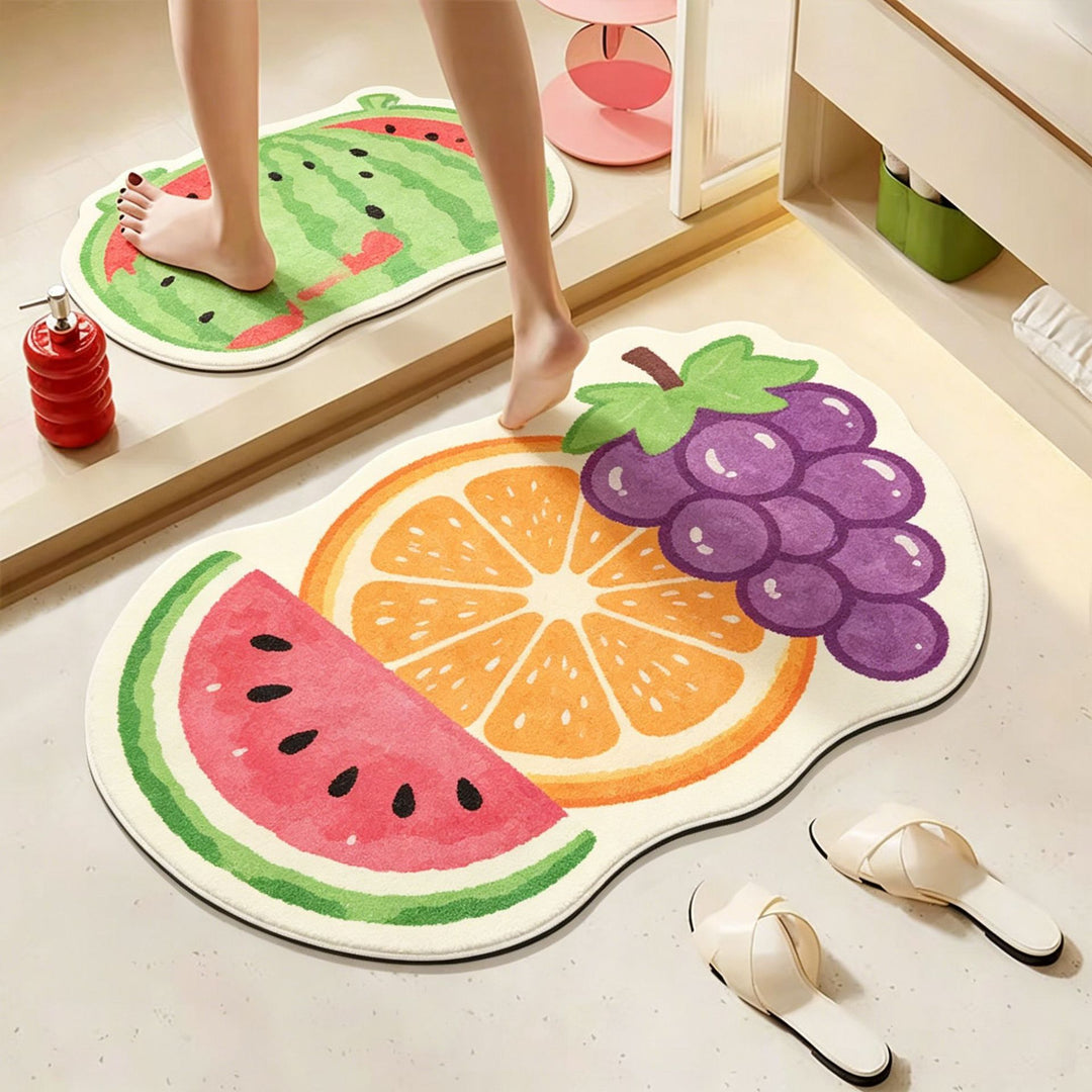 Playful Apple-Shaped Bath Mat