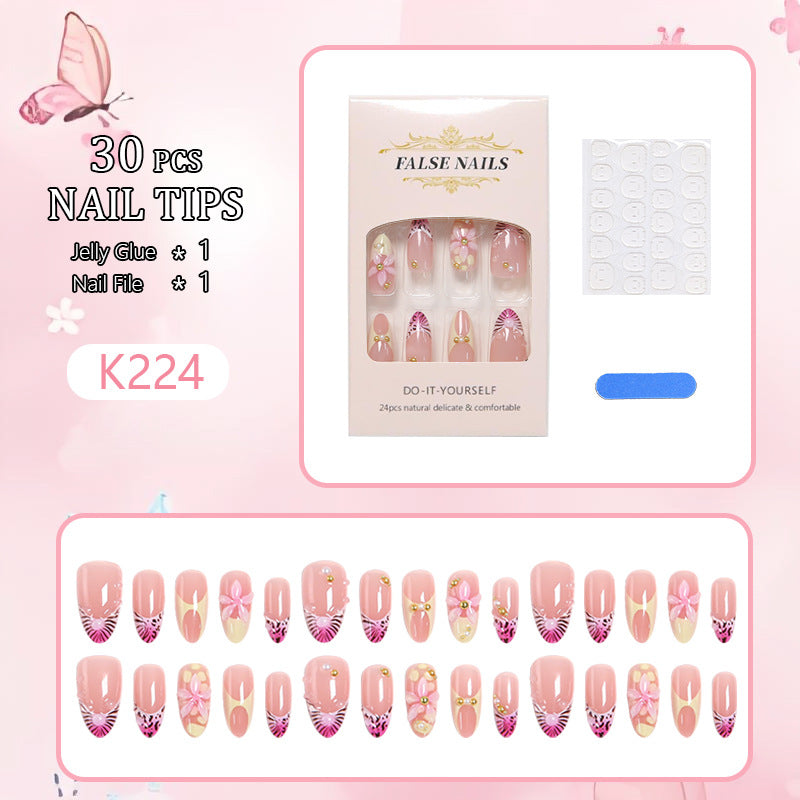 Artful artificial nails with delicate flower patterns Kalsten