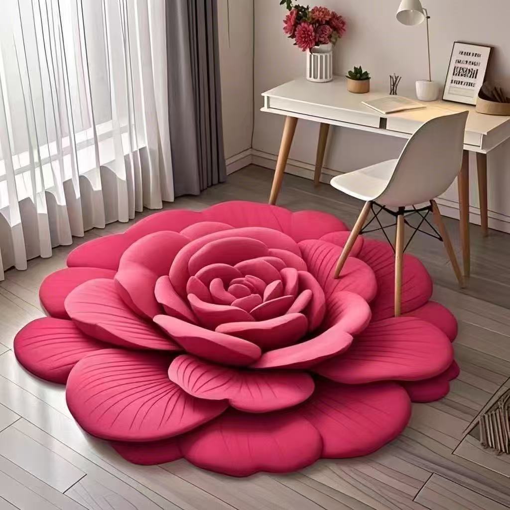 Floral Shaped Plush Area Rug