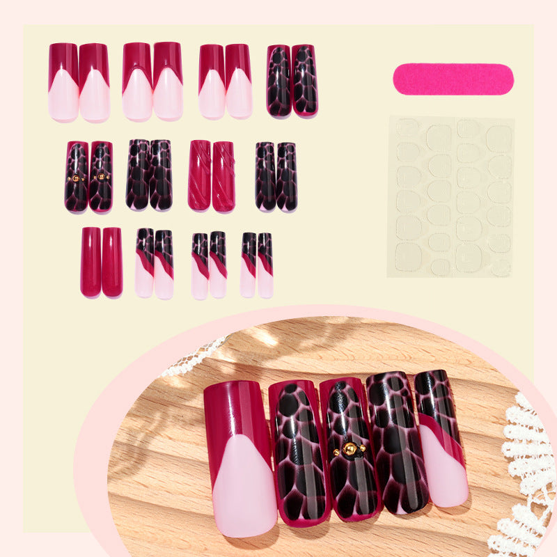 Artistic Press-On Nail Set with Decorative Patterns kalsten
