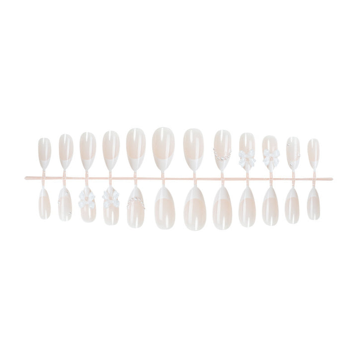 Artificial nail set with elegant bows and pearl decorations Kalsten