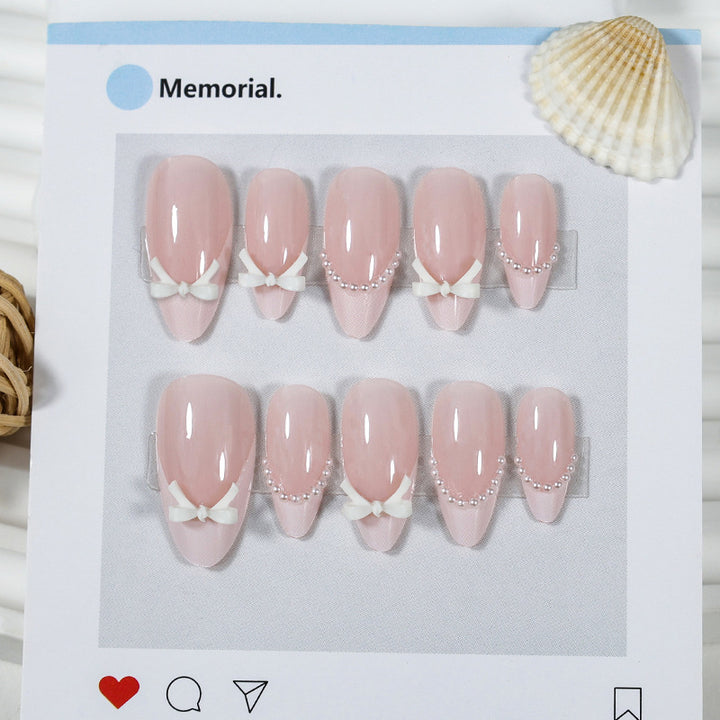 Artificial nail set with elegant bows and tips Kalsten