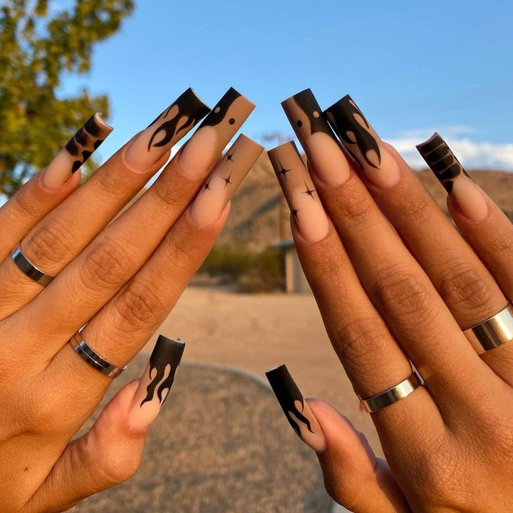 Artistic Nail Art in Stylish Flame Design Kalsten