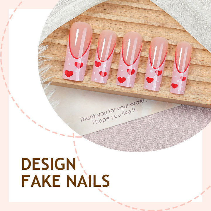 Creative nail art set with heart and ombre design Kalsten