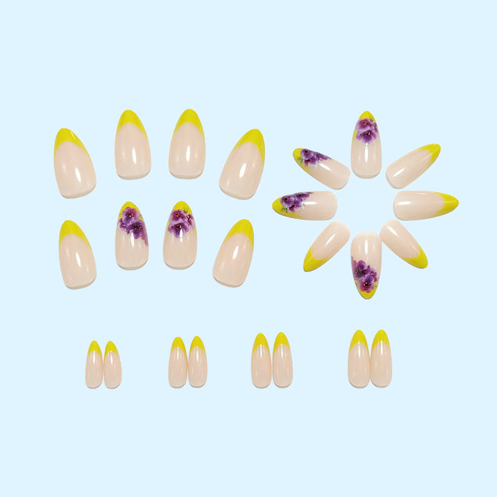 Artificial nails with colorful flower design Kalsten