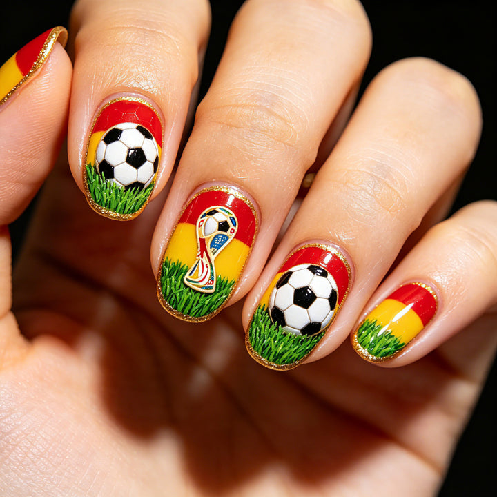 Sporty Football Design Artificial Nails Kalsten