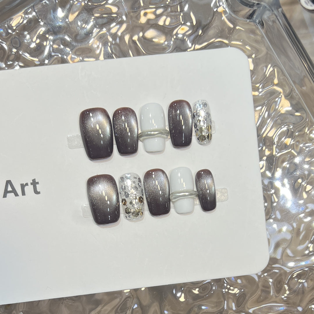 Elegant Stiletto Press-On Nail Set with Decorative Accents Kalsten