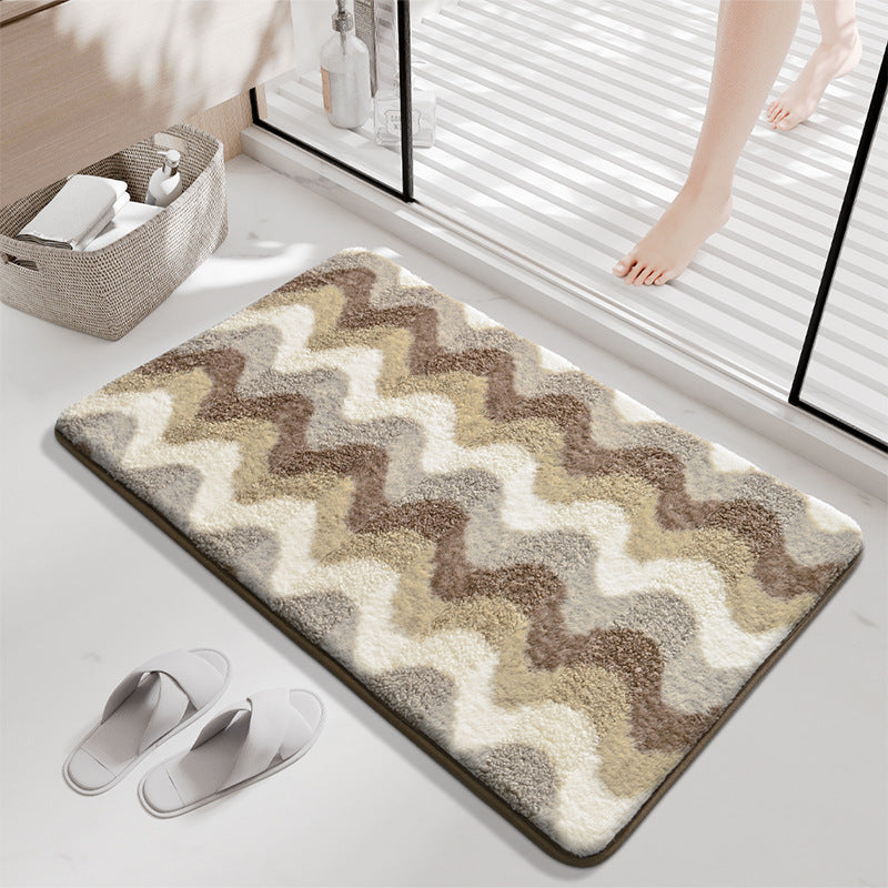 Modern Wave-Pattern Bath Mat