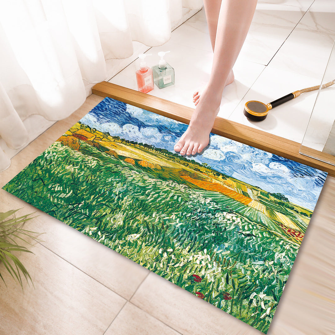 Artistic Ocean Scene Bath Mat
