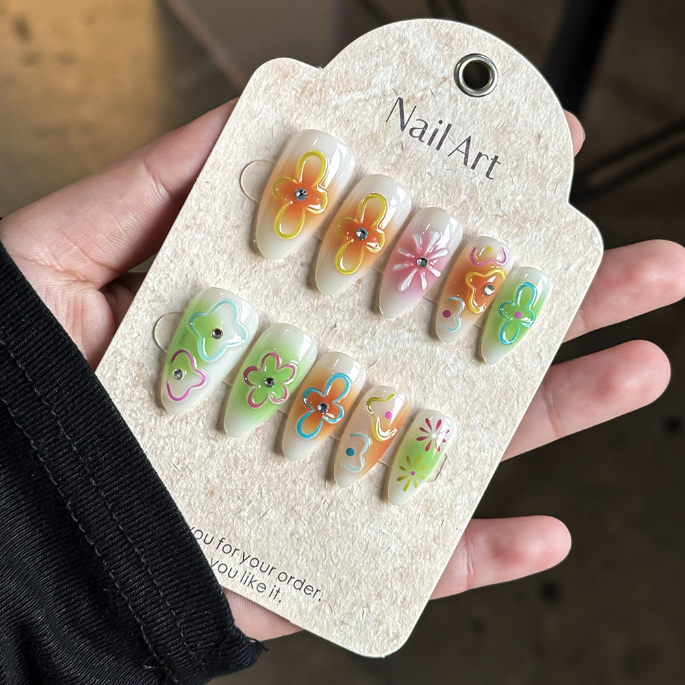 Artistic Floral Press-On Nails Kit Kalsten