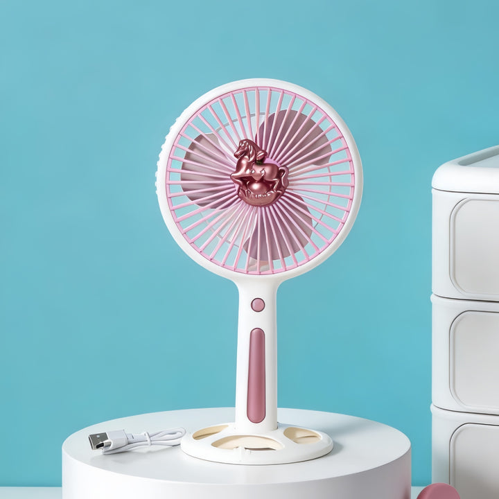 Women's Portable Mini Fan with USB Charging Function and Ergonomic Handle Kalsten