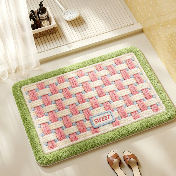 Playful Rocket-Themed Bath Mat