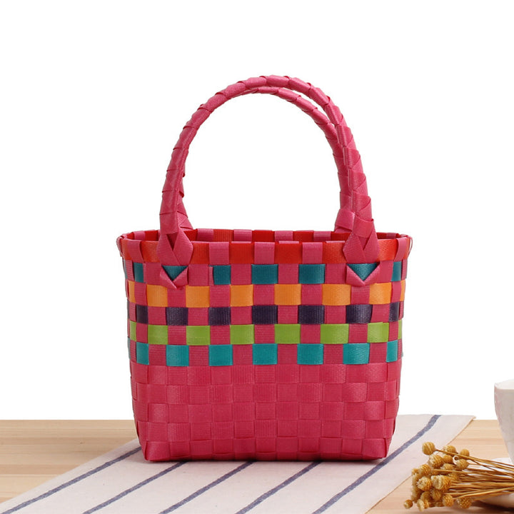 Handbag made of woven material with a stylish check pattern Kalsten