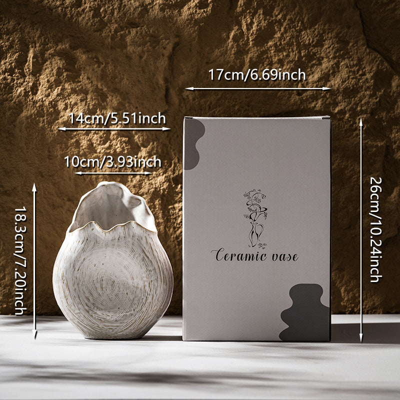 Handmade Textured Ceramic Sculptural Vase