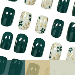Elegant Floral Art Gel Nail Enhancements Kalsten