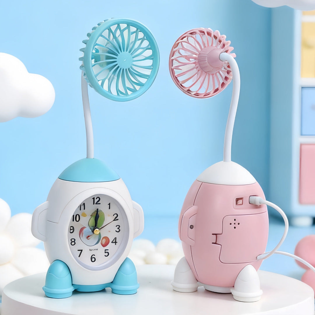 Ladies multifunctional table clock with integrated fan Kalsten