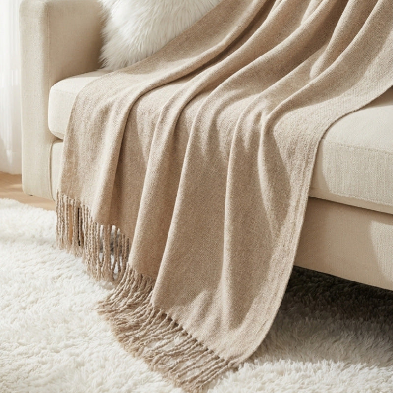 Elegant Fringe Throw Blanket Kalsten
