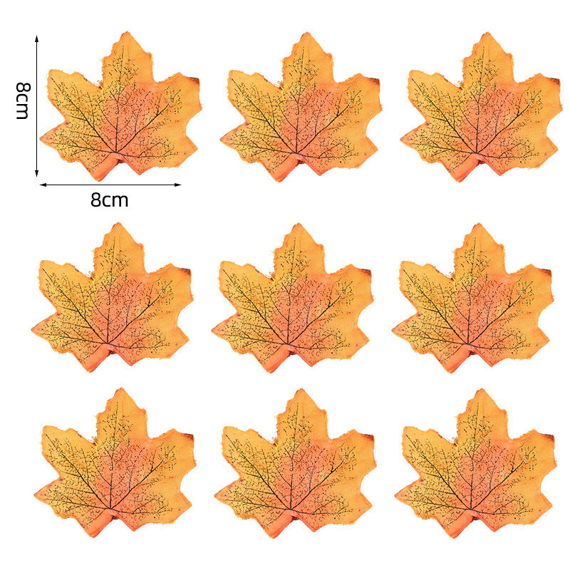 Artificial maple leaves table decoration made of flexible PU for autumn arrangements