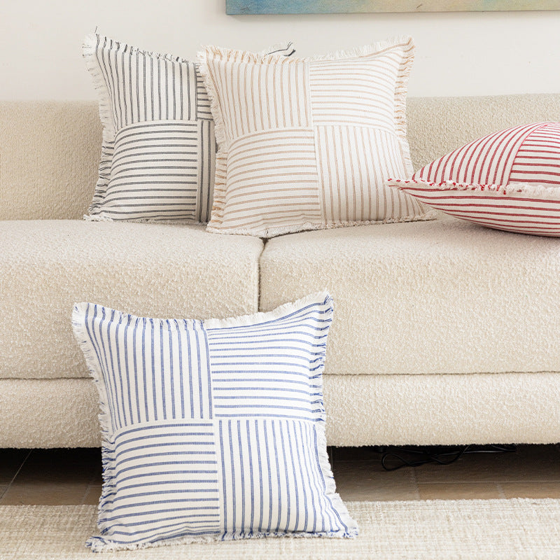 Textured Stripe Decorative Throw Pillow