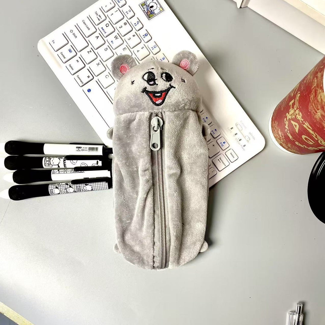 Plush Bear-Themed Pencil Pouch