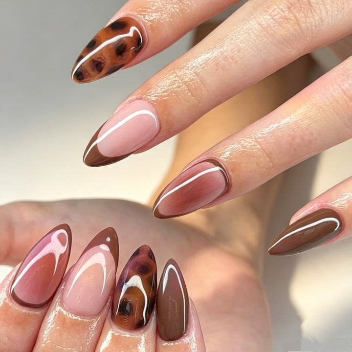Elegant Artificial Nails with Unique Gradient and High Gloss Finish Kalsten