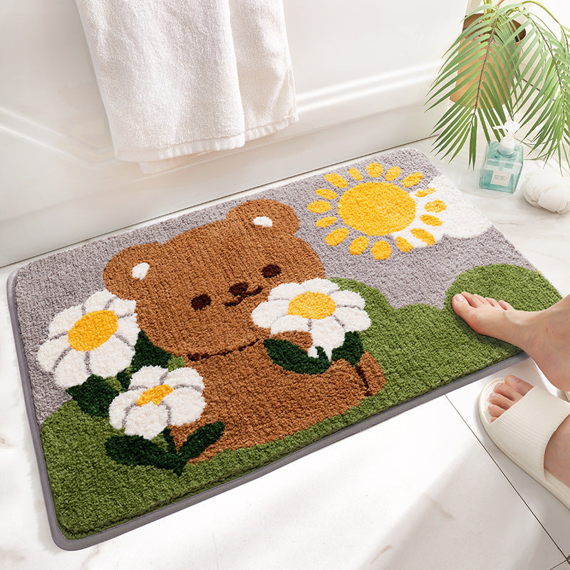 Plush Cat Theme Bath Mat