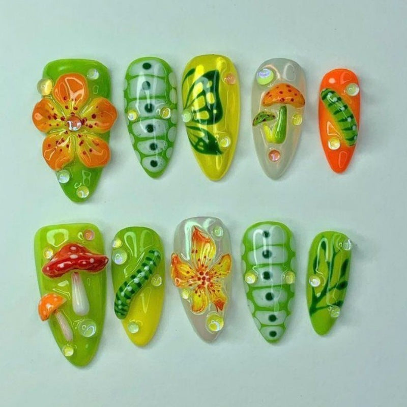 Creative Nature-Themed Press-On Nails Kalsten
