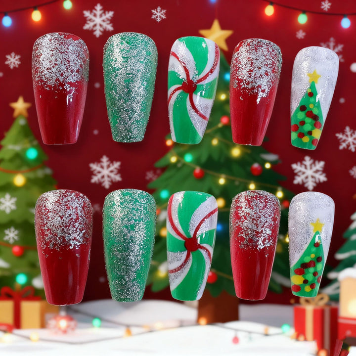 Festive Holiday Themed Nail Art Enhancements Kalsten