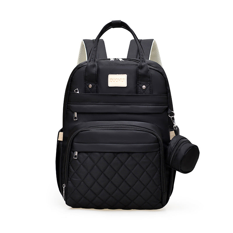Versatile Quilted Backpack with Handy Side Pouch Kalsten
