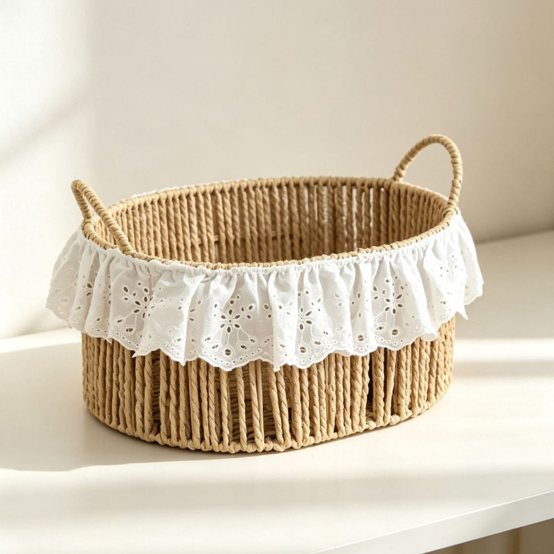 Charming storage basket with ruffle detail Kalsten