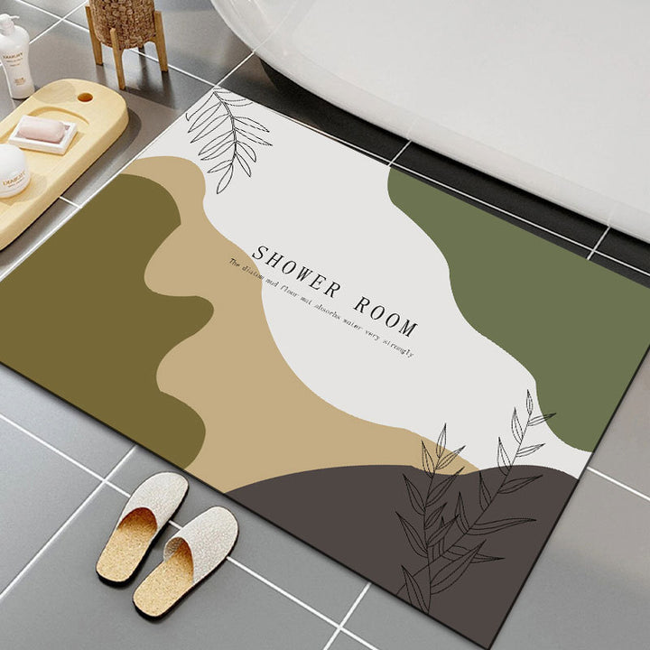 Geometric Patterned Non-Slip Bathroom Mat