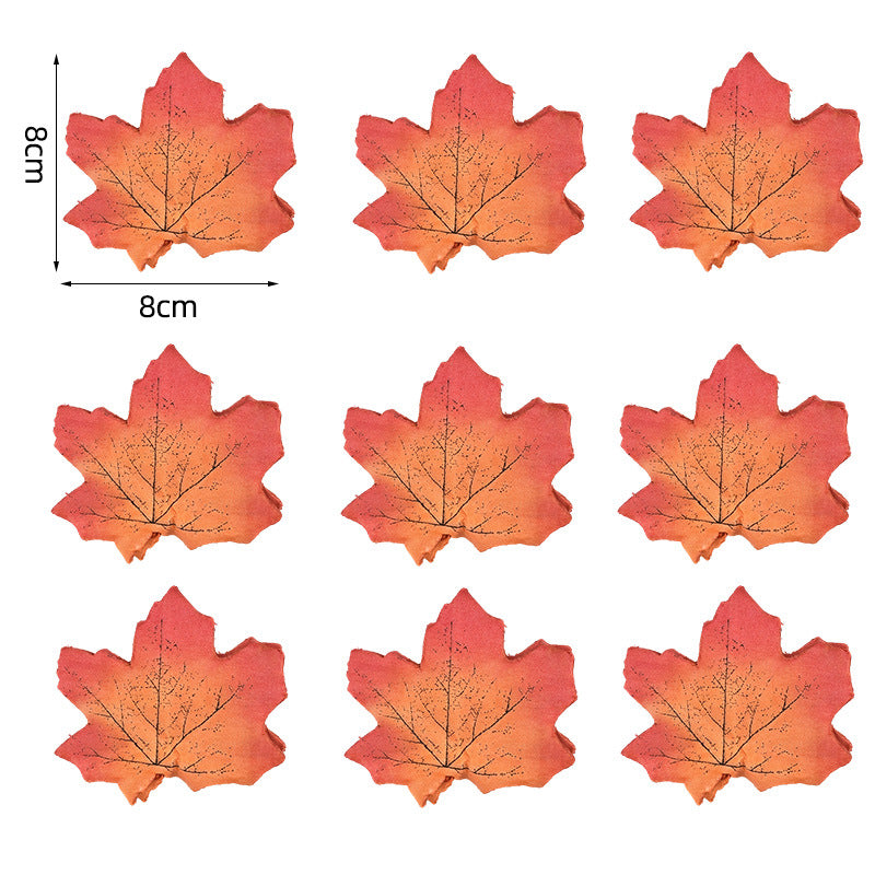 Artificial maple leaves table decoration made of flexible PU for autumn arrangements