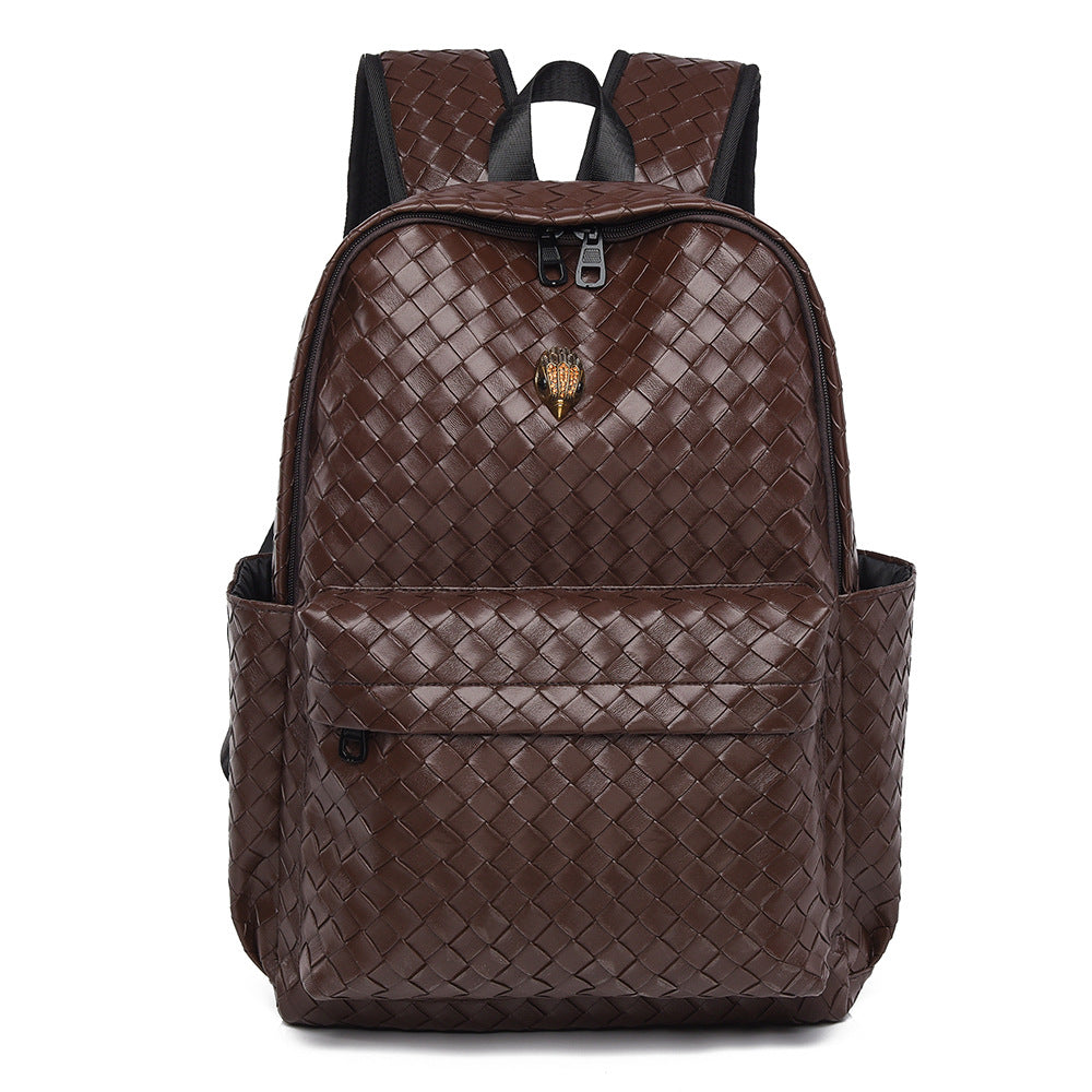 Woven Leather Casual Backpack Kalsten
