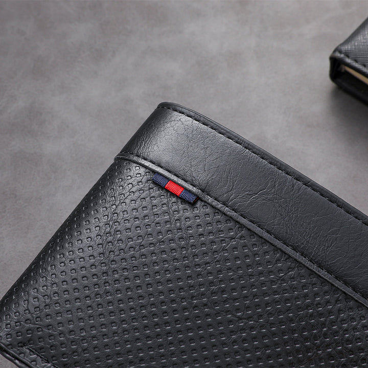 Textured Bi-Fold Leather Wallet Kalsten