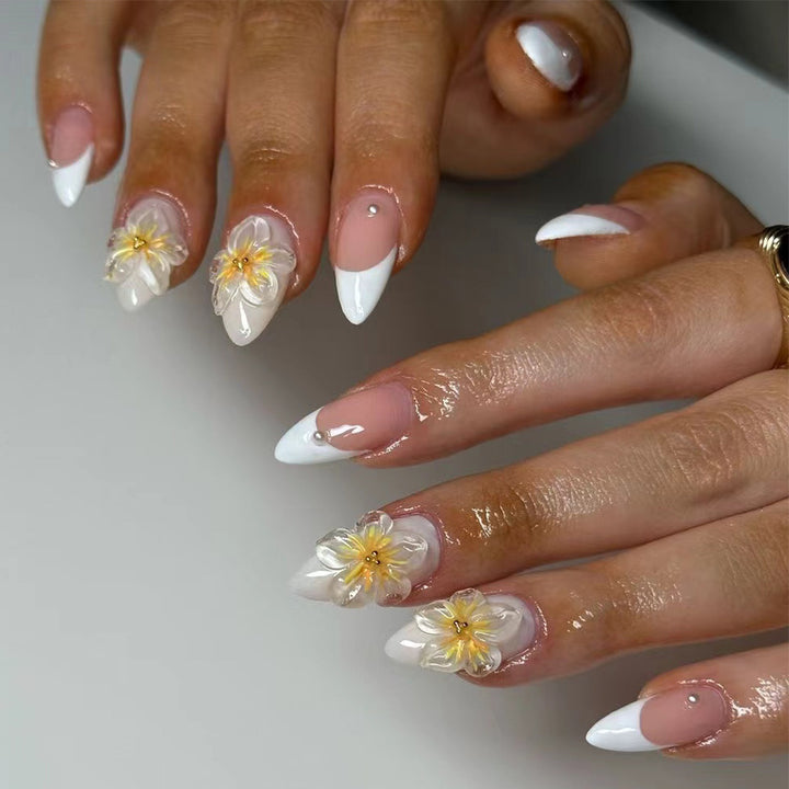 Artistic Stiletto Nails with Floral Accents Kalsten