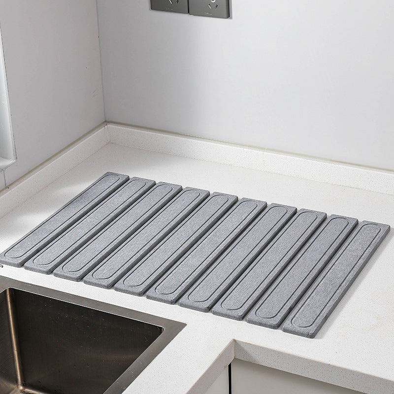 Decorative Marble Striped Kitchen Drying Mat