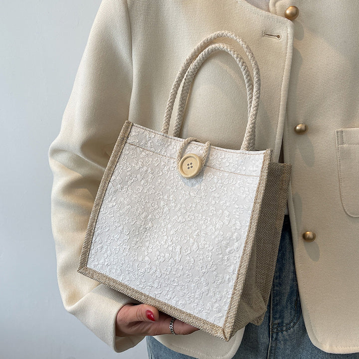 Elegant Floral Patterned Handheld Tote Bag