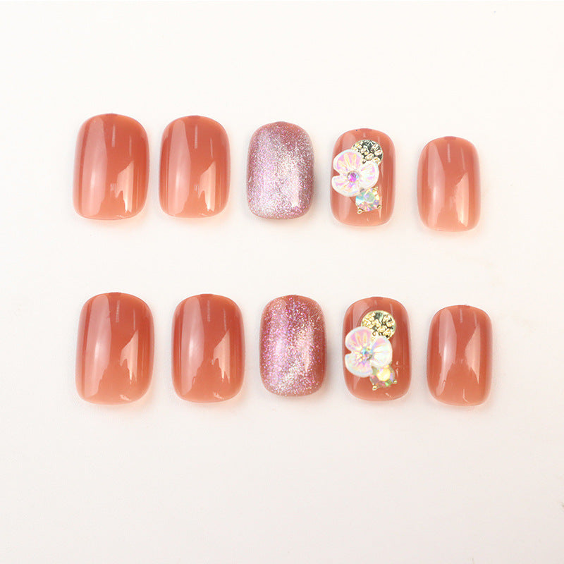 Glitter Floral Press-On Nail Set Kalsten