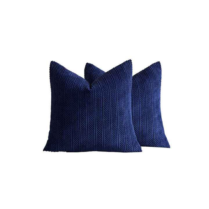 Chunky Ribbed Knit Square Throw Pillow Covers Set