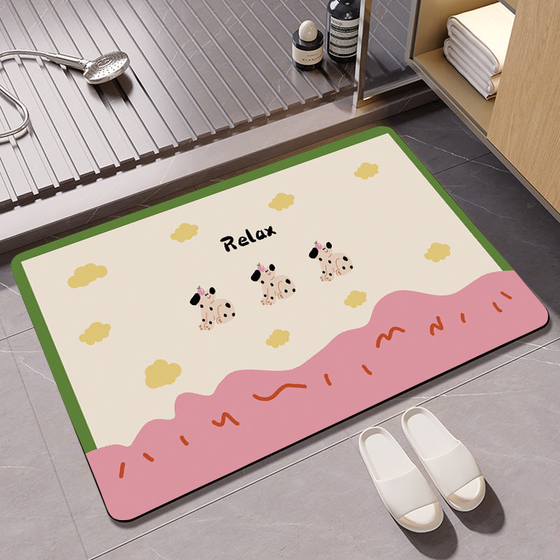 Floral Design Cotton Bath Mat Kalsten