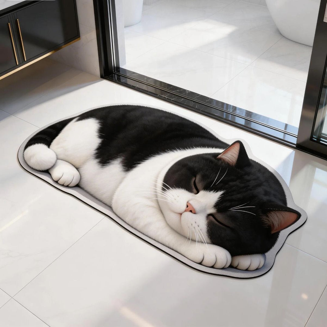 Cat-Themed Plush Bath Rug Kalsten