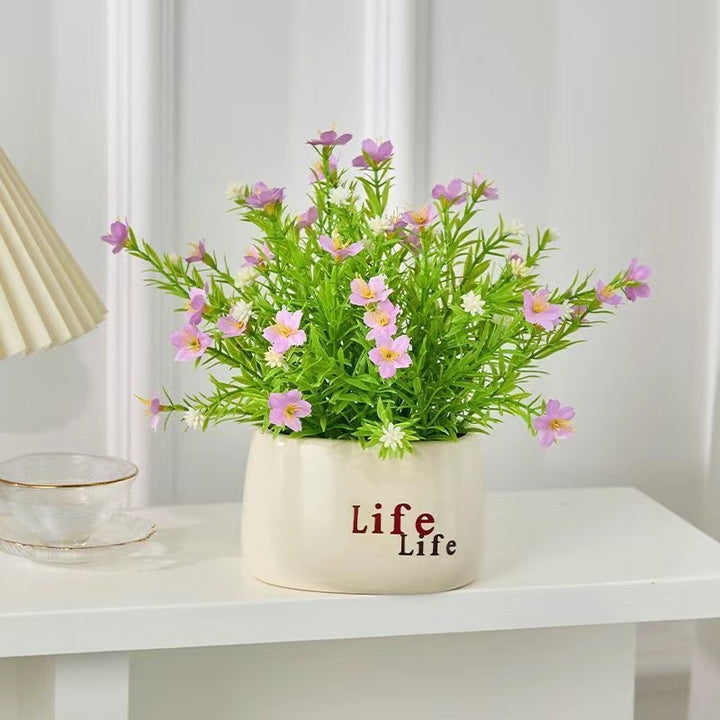 Decorative Potted Faux Flower Arrangement