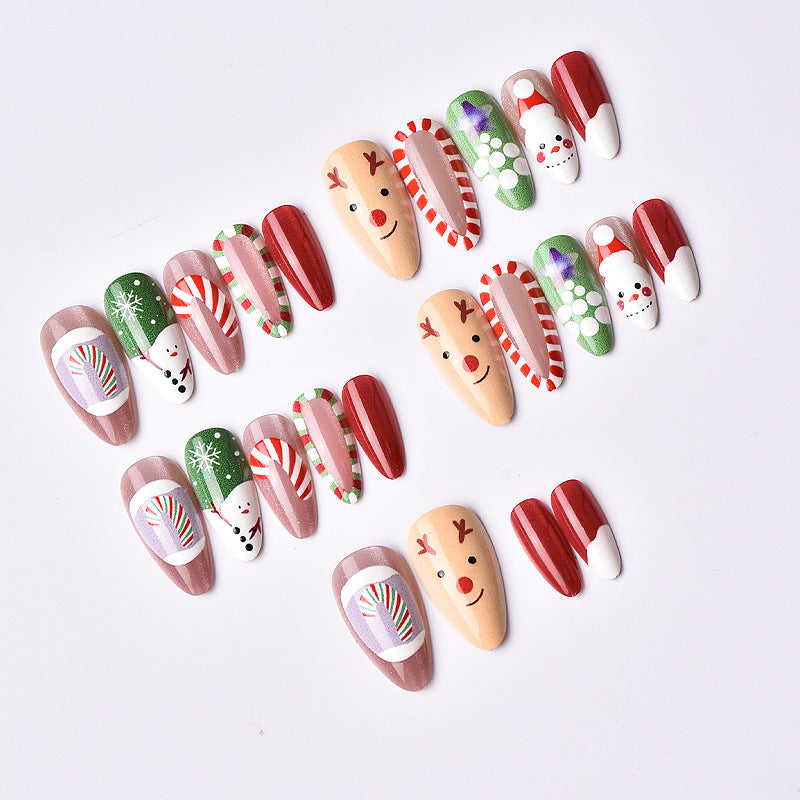 Festive Holiday-Themed Press-On Nail Art Set Kalsten 1790636733