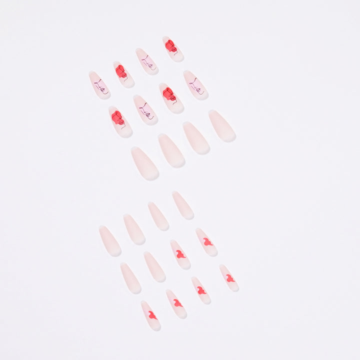 Artful Nail Extensions with Abstrahized Face Drawing Kalsten