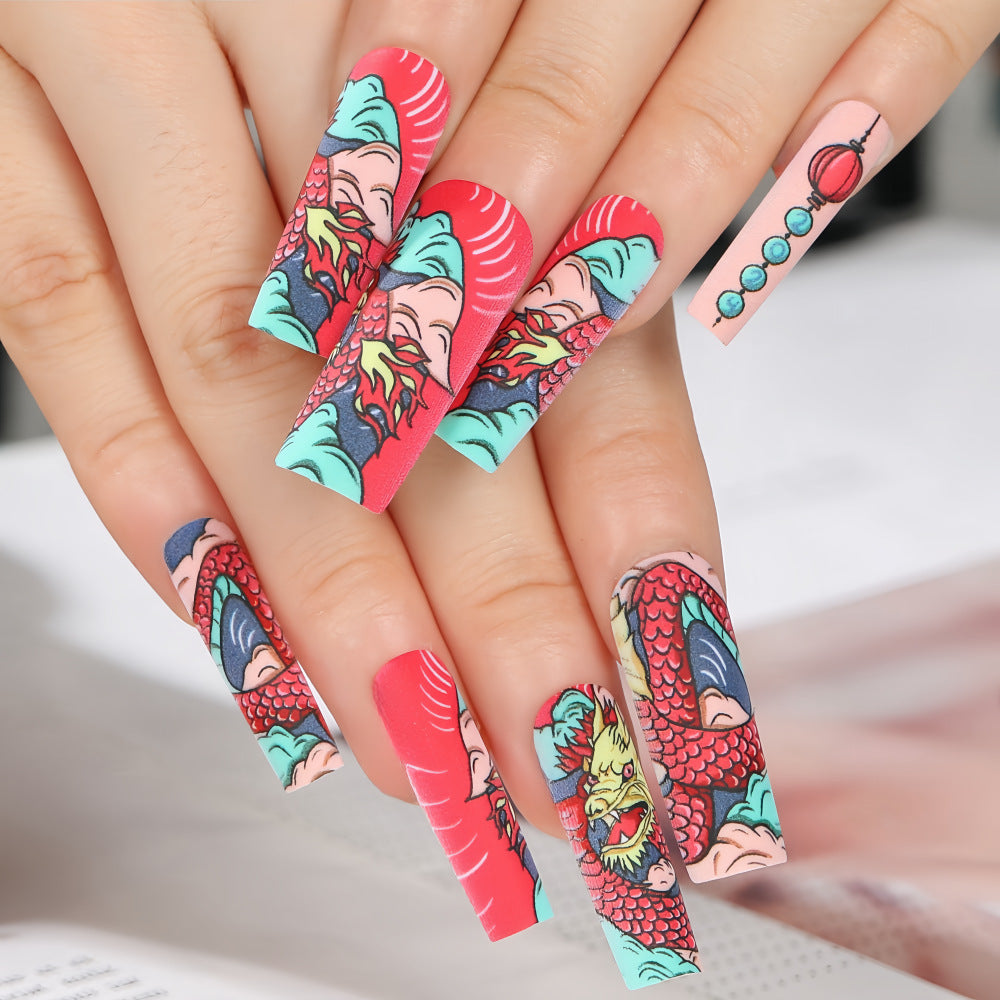 Creative artificial nails in Asian dragon design Kalsten