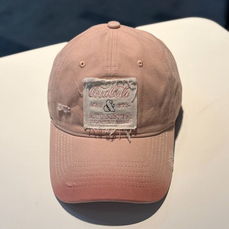 Distressed Cotton Cap with Vintage Logo