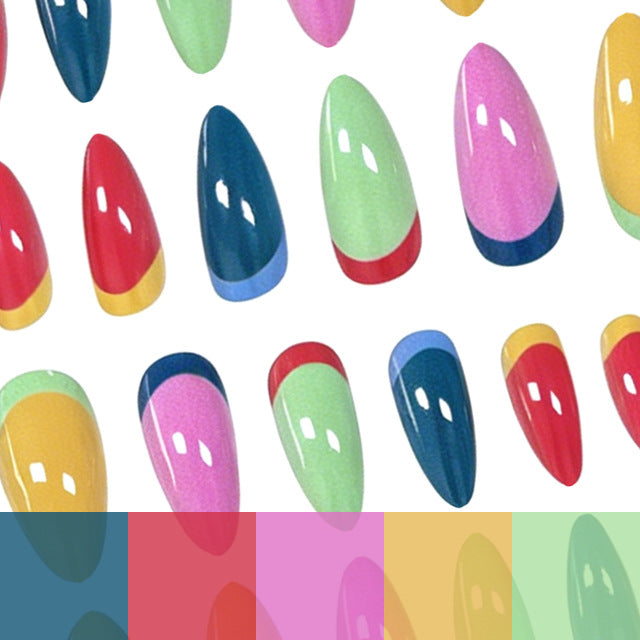 Colorful Press-On Nail Art Enhancements Kalsten