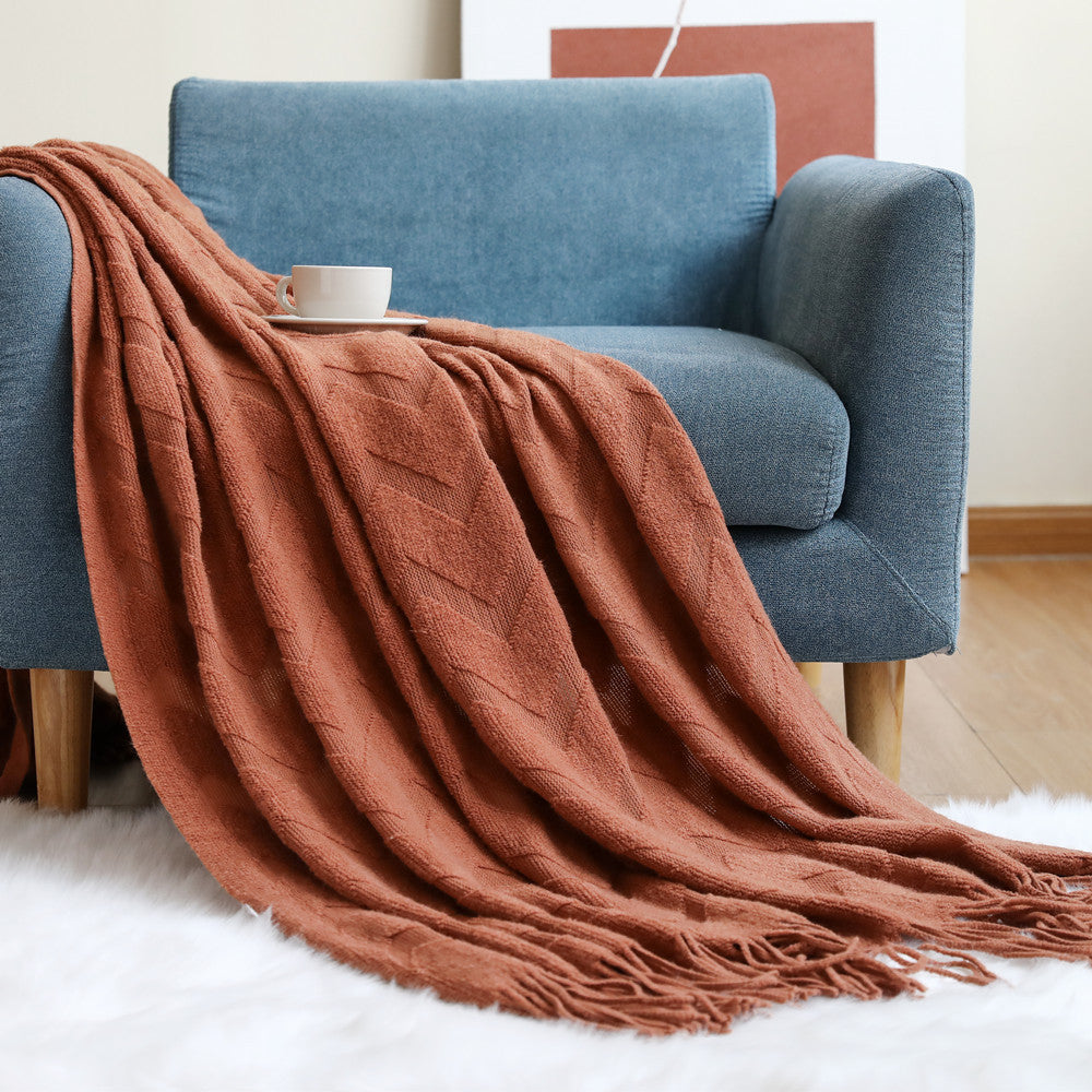 Cozy Textured Throw Blanket Kalsten