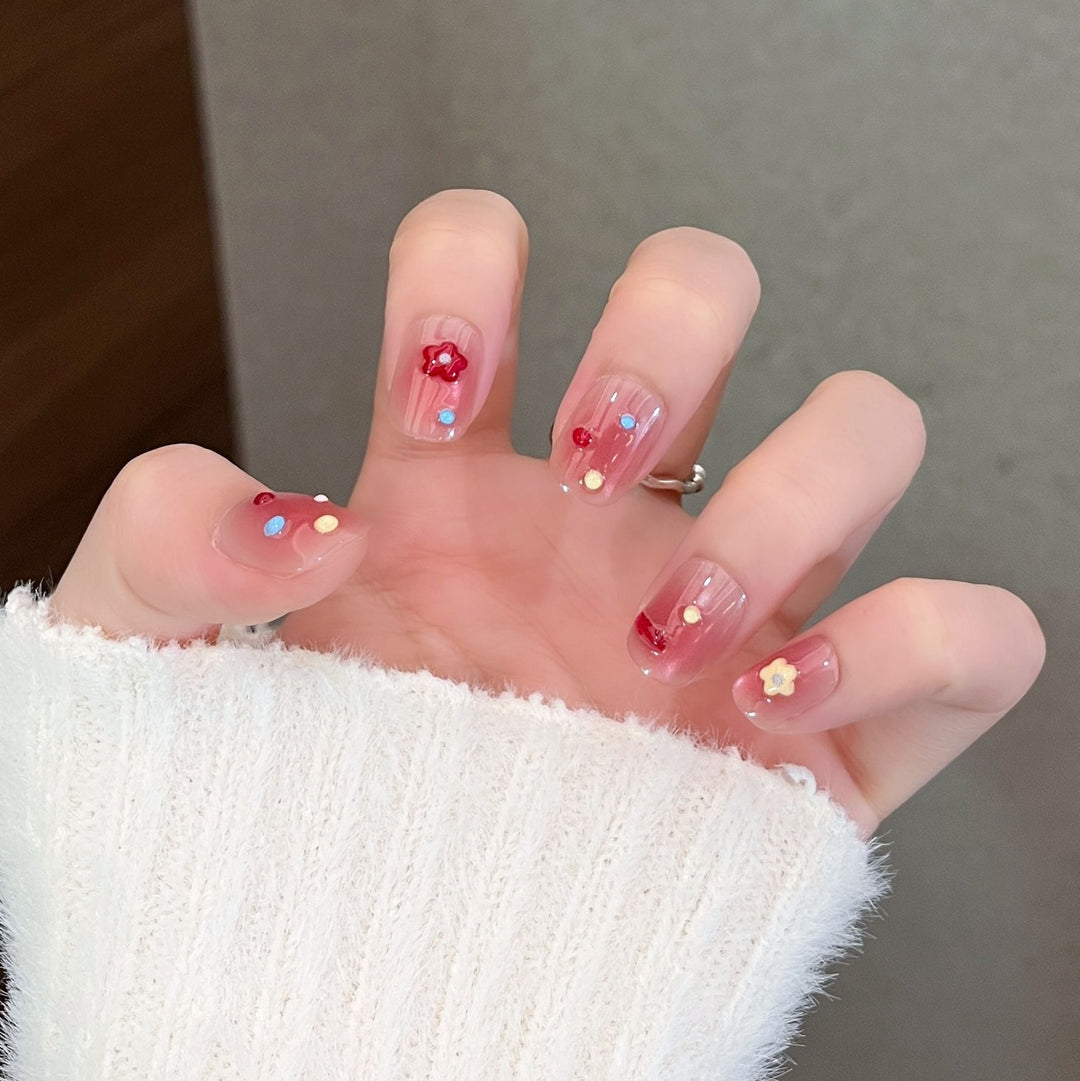 Artistic Floral Press-On Nail Art Set Kalsten