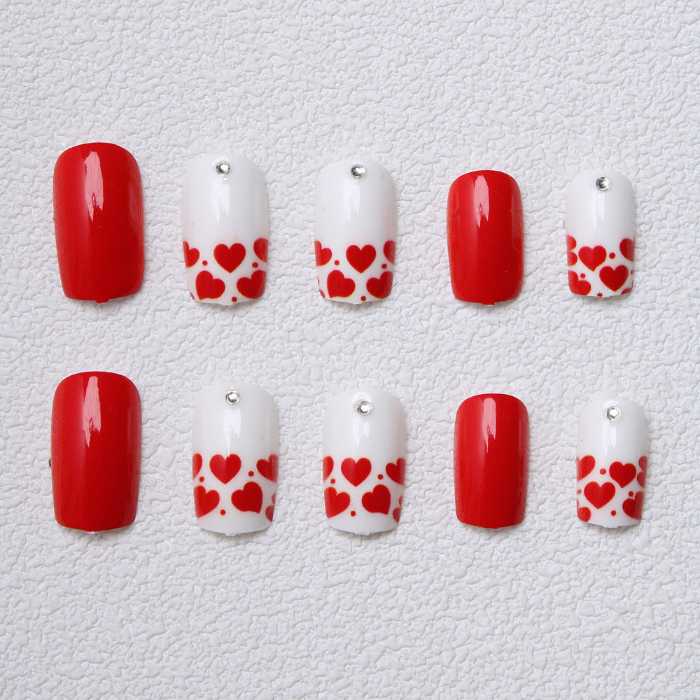 Romantic Heart-Inspired Press-On Nails Kalsten